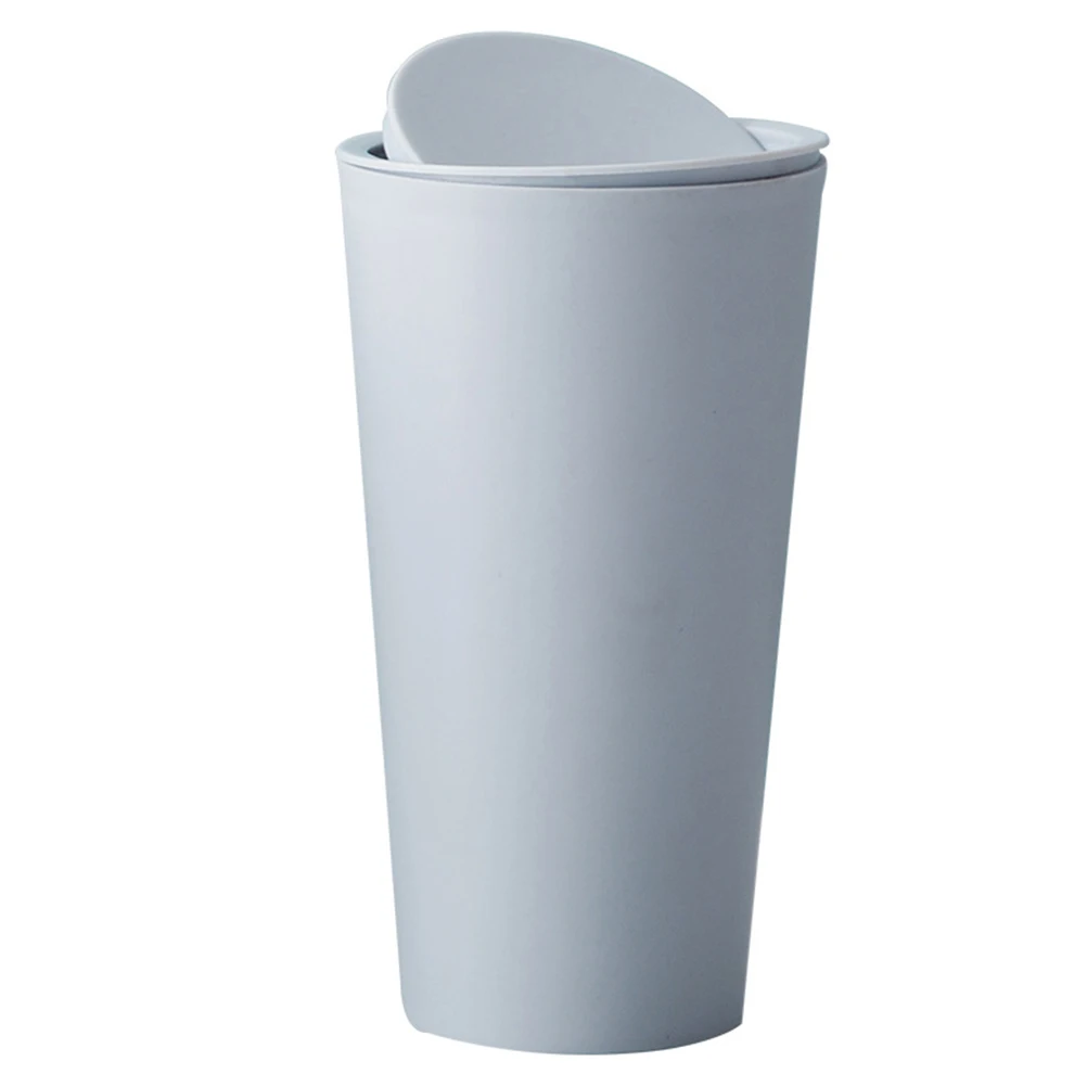

2Pcs Trash Bin Stylish Waste Container Rolling Cover Mini Rubbish Bin Plastic Desk Can Home Office Car Use Storage