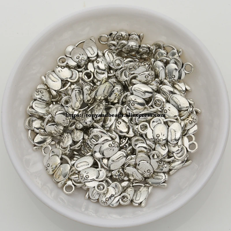 

(50Pcs/Lot) Zinc Alloy Tibetan Silver European Charm Mouse-Shape Pendant Size 15X9mm ZN49960B