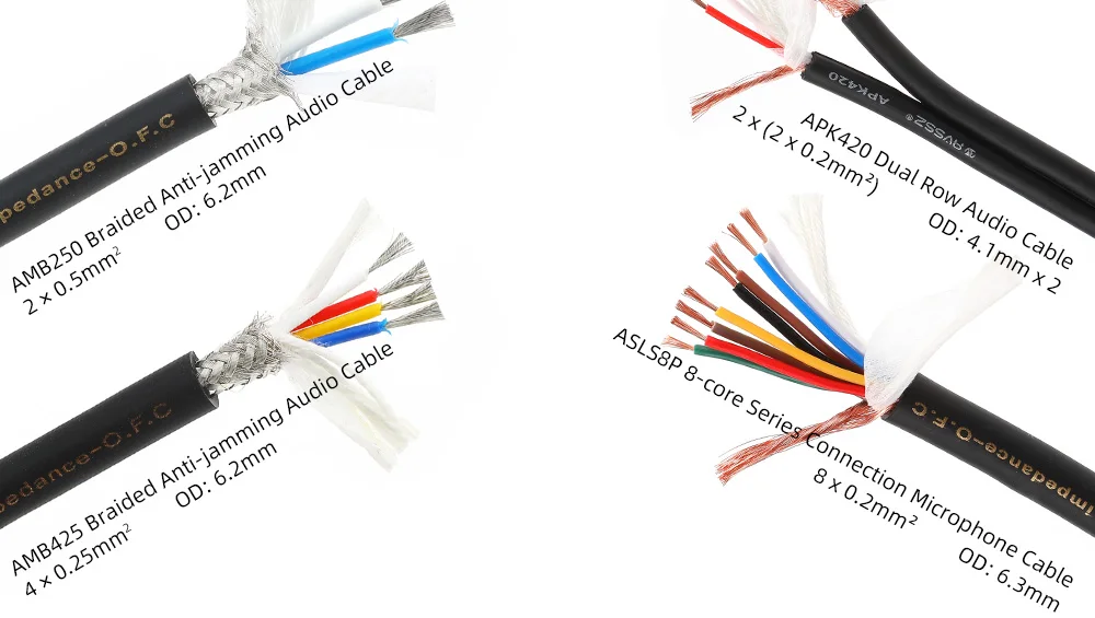 AVSSZ 2 4-adriges Audiokabel TRS XLR RCA Audio Lautsprecher Signalkabel Mono Stereo Einzelne Zweireihige Kabel 6,35 Mikrofonkabel – Detail 3