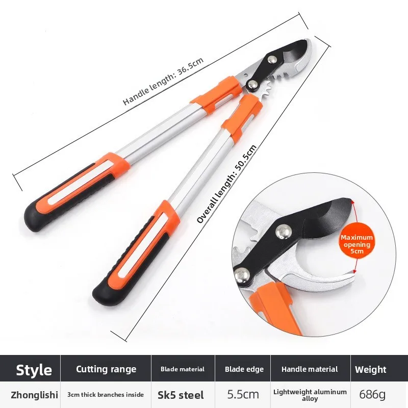 Shear Anti-Slip Grip Garden Pruning Hand Ratchet Tool Extended Scissor Hedge Anvil Cut Tree Branch Garden Tools Nursing Scissors
