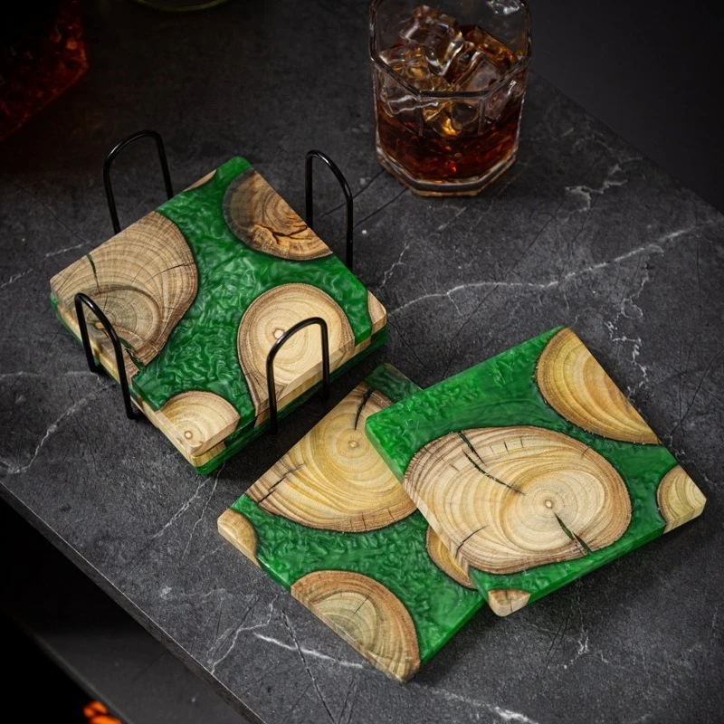 مجموعة كوستر خشبية خشب البقس ا - مراجعة Marble Coaster Set وسعره