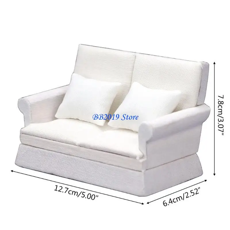 Q0KB 1:12 Mô hình mô phỏng mô phỏng ghế sofa ủ ghế sofa đồ nội thất búp bê phụ kiện