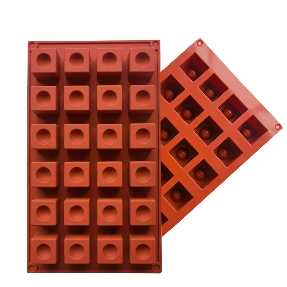 24 Cavity Square Silicone Mold Mini Candy Chocolate Gummy Ice Cube Jelly Truffles Moulds Cake Decorating Tool