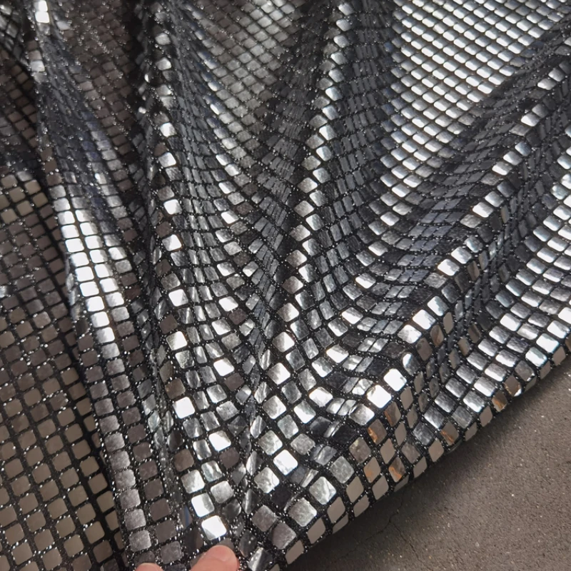 Silver Sequin Fabric for Diy Sewing Stage Background Decoration Layout Tablecloth Fashion Clothing Designer Fabrics Cloth