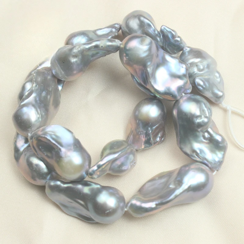Natural Pearl about 14x23mm Silver Gray Fish Tail Large Baroque Pendant DIY Handmade Necklace Accessory Shaped
