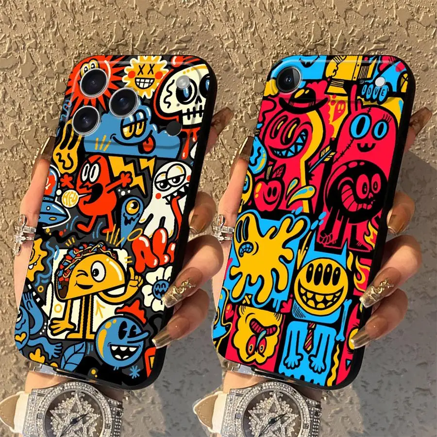 Red Graffiti Pattern Phone Cover Case for Apple iPhone 17 18 Pro Max 13 Mini 7 8 15 Plus Air 11 17e 16e 16 14 18 XS XR 12