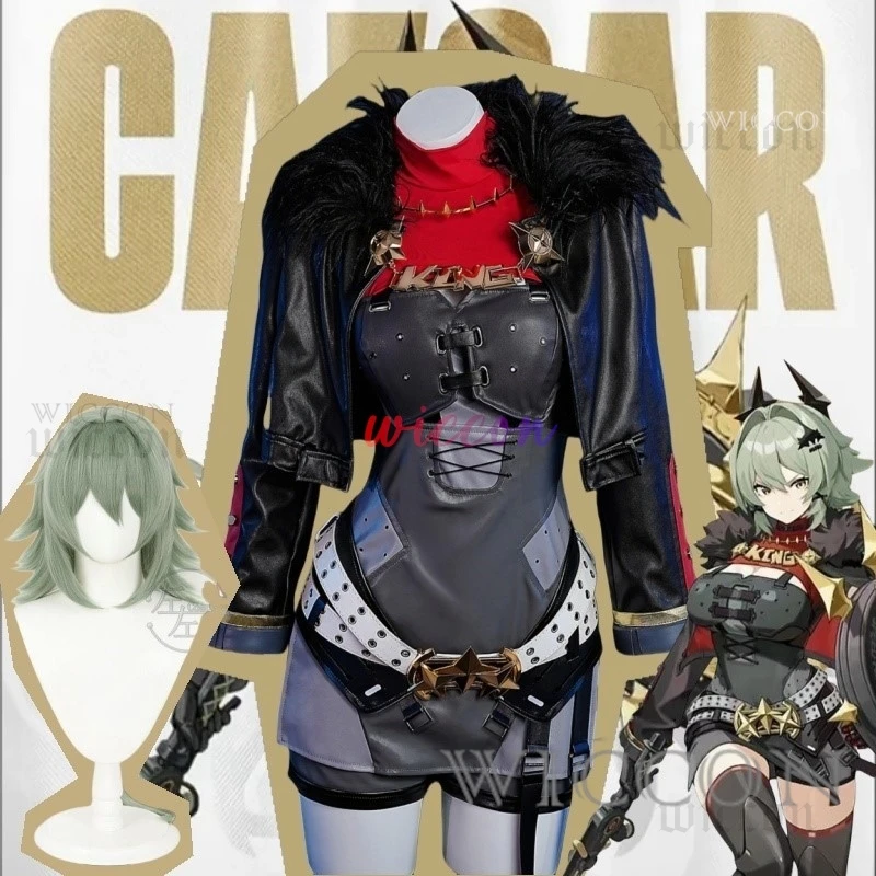 Zenless Zone Zero Caesar King Cosplay Kostüm Uniform Kleid Perücke Brustpanzer Zubehör Halloween Party Outfits für Frauen Requisiten