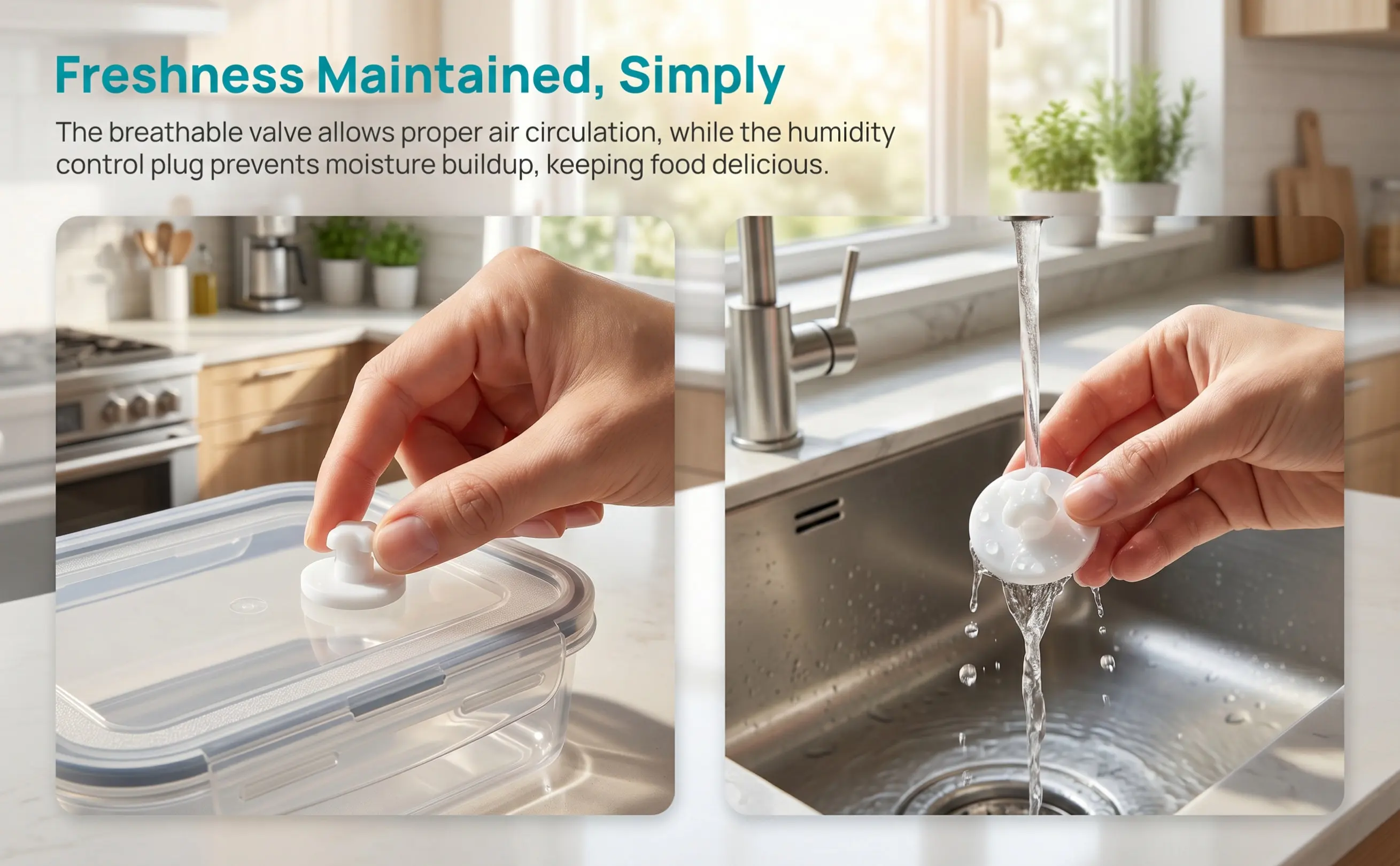 3Pcs Leakproof Silicone Plugs Lunch Box Air Hole Stopper Airtight Valve Sealing Inserts Food Storage Accessories