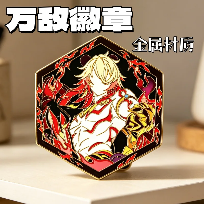 Honkai Star Rail Mydei Hexagon Enamel Pin Badge Fan Made Anime Game Brooch Bag Charm Collectible Gift