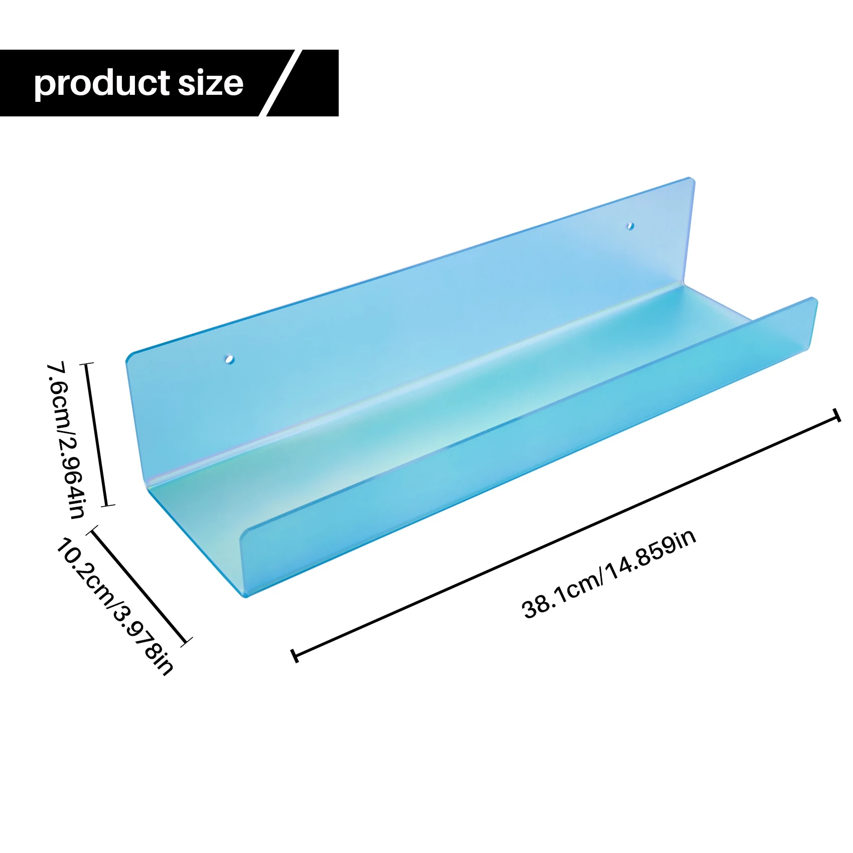 AF90-2Pcs Regenbogen Acryl Wand Schwimmende Bücherregal Für Bild Display Organizer Rekord Rack