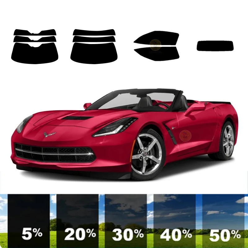 

precut Removable Window Tint Film Car 100%UVR 5%-70%VLT Heat Insulation Carbon ﻿For CHEVROLET CORVETTE 2DR CONVERTIBLE 2014-2019