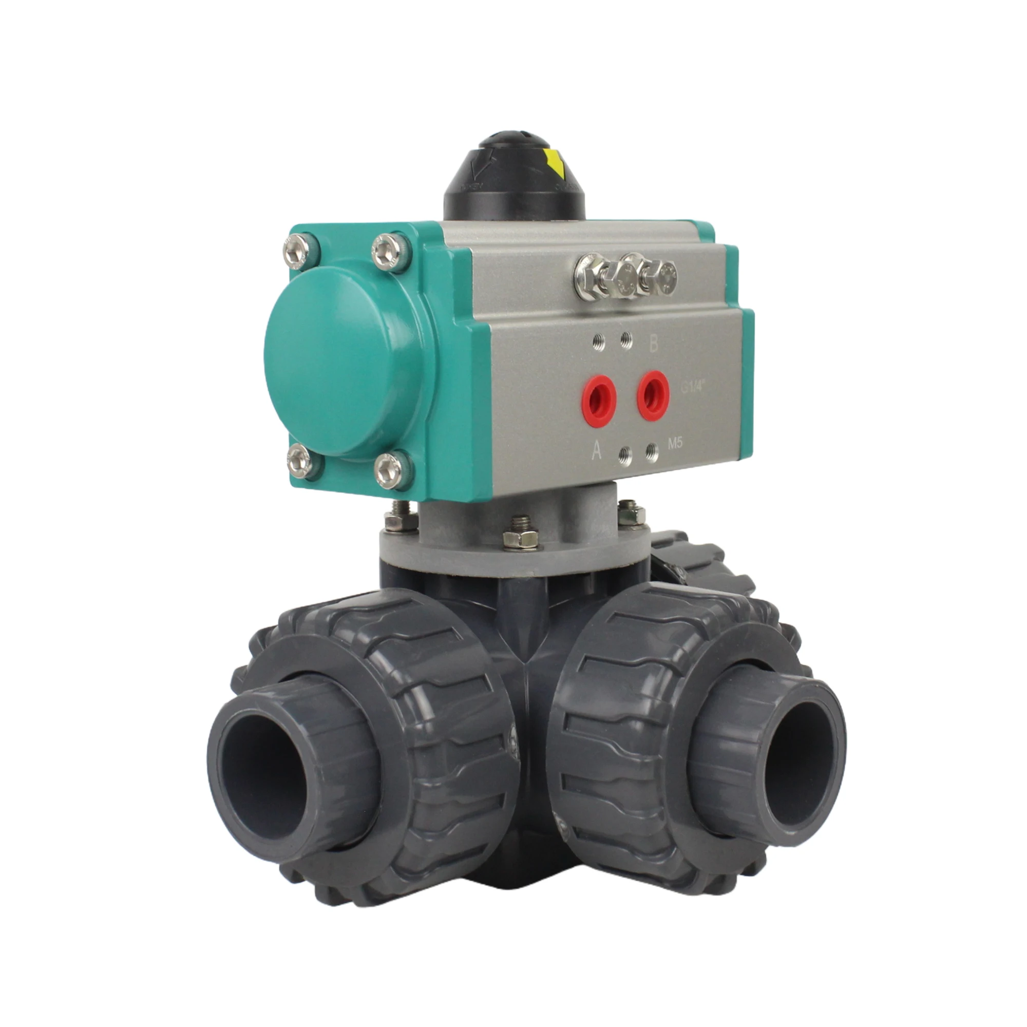 

Пневматический регулирующий клапан, шарик из ПВХ, 3-ходовой, 1/2–2 дюйма, контроль расхода, пневматический привод, смешивание воды