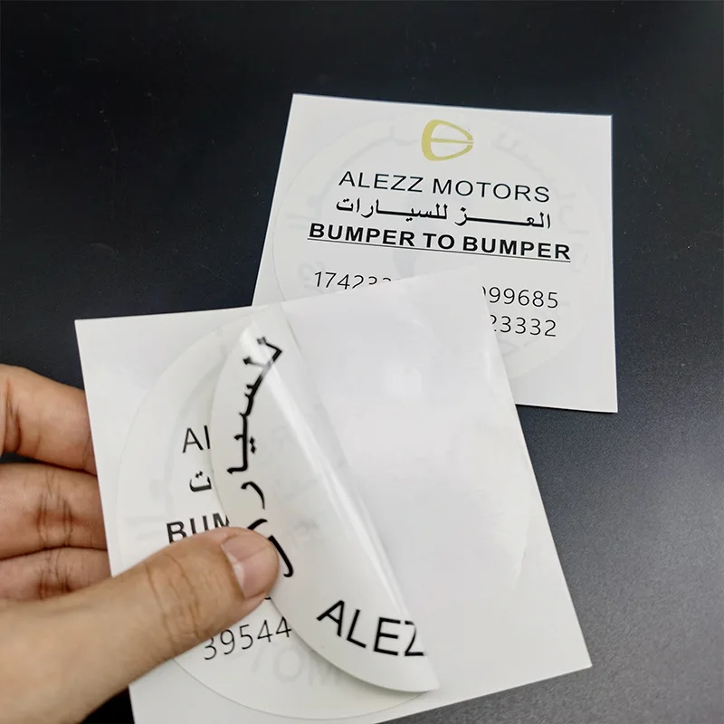 Customized Window Adhesive Sticker Double Sides Printing Waterproof Logo Color Self Seal Adhesive Labels