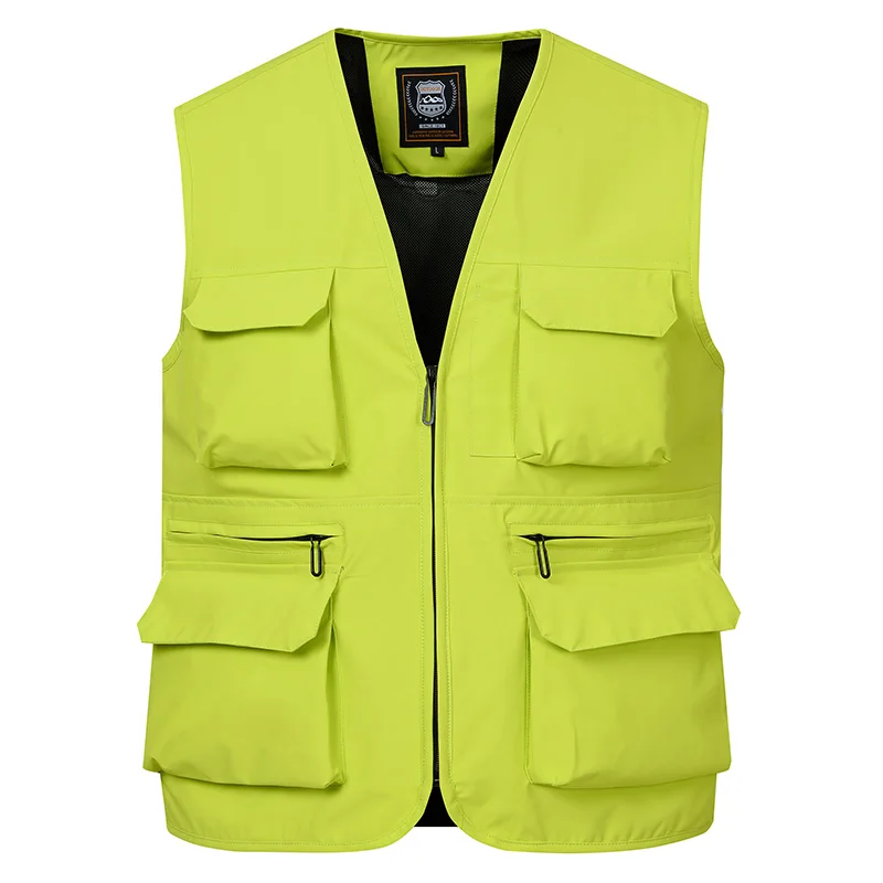 Gilet de pêche en plein air pour hommes, gilet Cargo multi-poches, jogging masculin, cardigan militaire, gilet respirant, automne