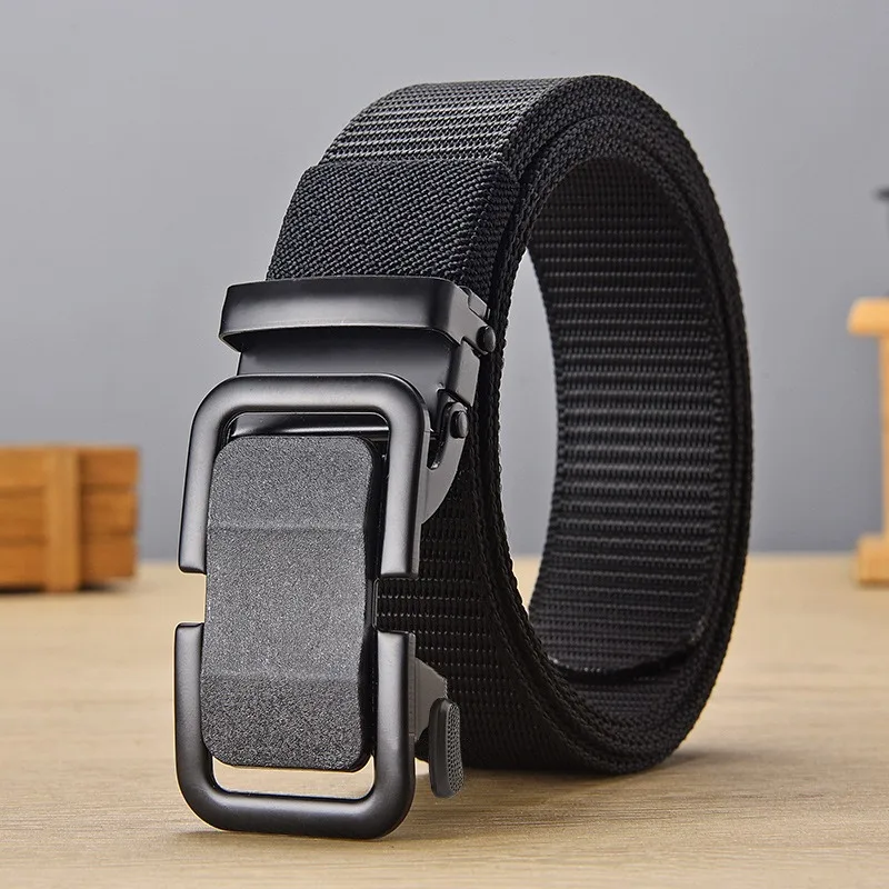 Men Automatic Buckle Canvas Belt Student Youth Fashion Cowboy Belt Military Training Gifts Birthday Women Men Gift Accessories