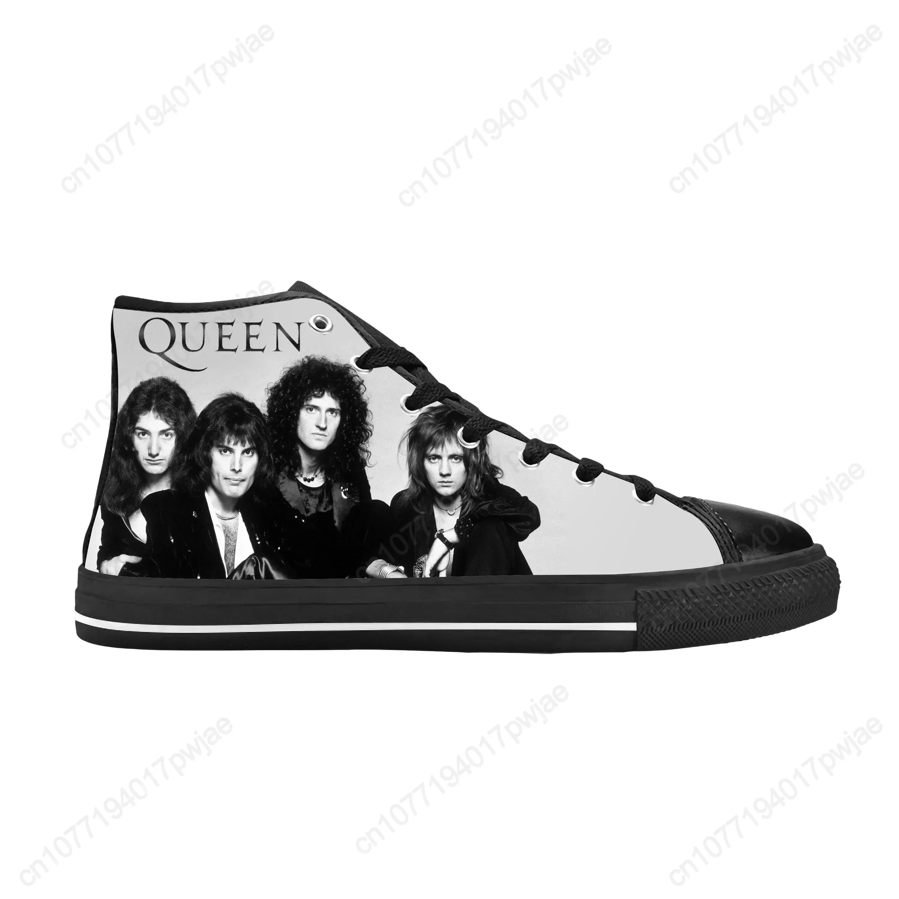 Freddie Mercury Rock Band Music Singer Queen Cool Casual Cloth Shoes High Top Comfortable Breathable 3D Print Men Women Sneakers