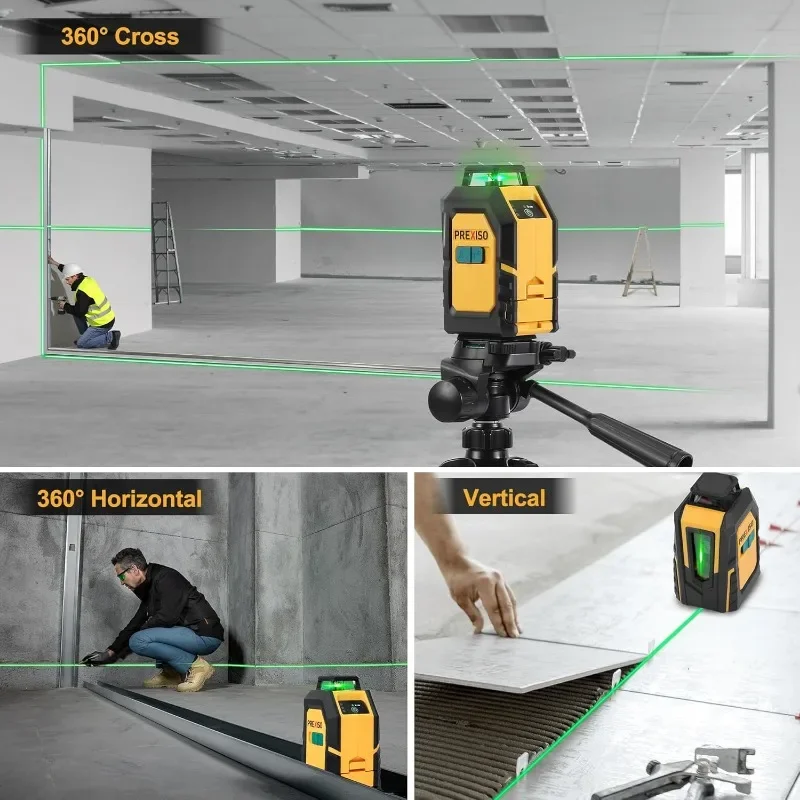 Laser Level with Tripod, 100Ft Self Leveling Cross Line Laser- Green Horizontal Line for Construction, Floor Tile, Renovation