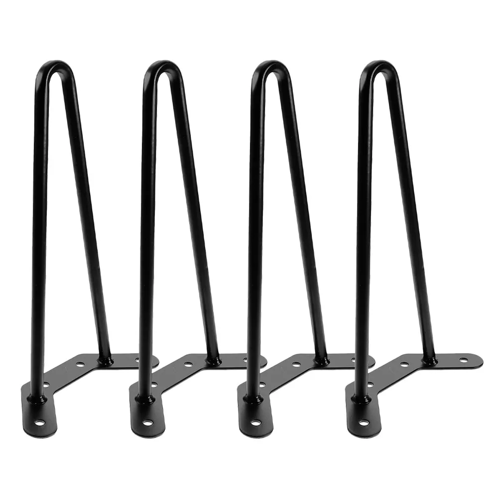 4Pcs Hairpin Legs Metal Table Legs Heavy Duty Iron Construction Wear Resistant Easy Install for Small Tables Chairs Benches End