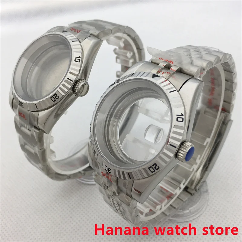 Cassa sommergibile in acciaio inossidabile argento da 39 mm con vetro zaffiro per movimento NH35 NH36 ETA2824 2836 PT5000