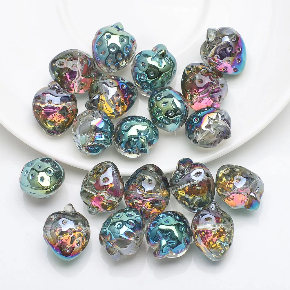 10 قطعة الخرز الزجاجي الأوجه 13x16 مللي متر كريستال الفراولة المعلقات الحرف لصنع المجوهرات لوازم قلادة أساور أقراط DIY بها بنفسك #3