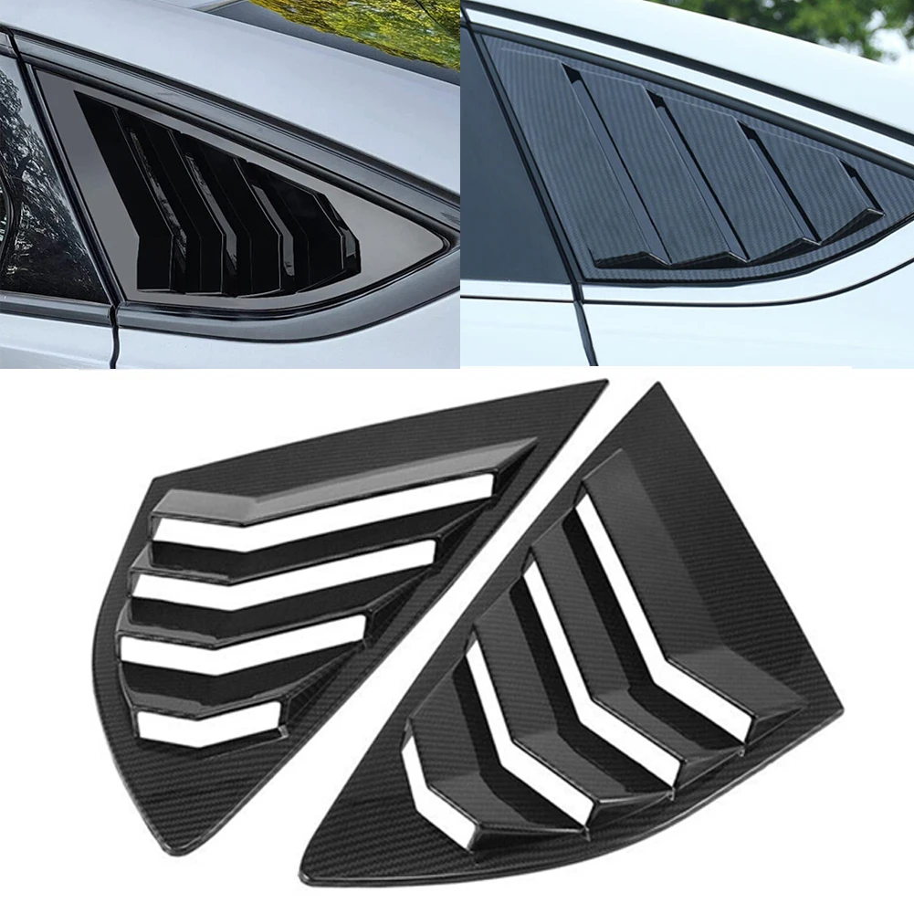 

Door Glass Cover Louver Cover None Louvers Cover 43.7*29*28.3cm Carbon Fiber Door Glass For Fusion Gloss Black