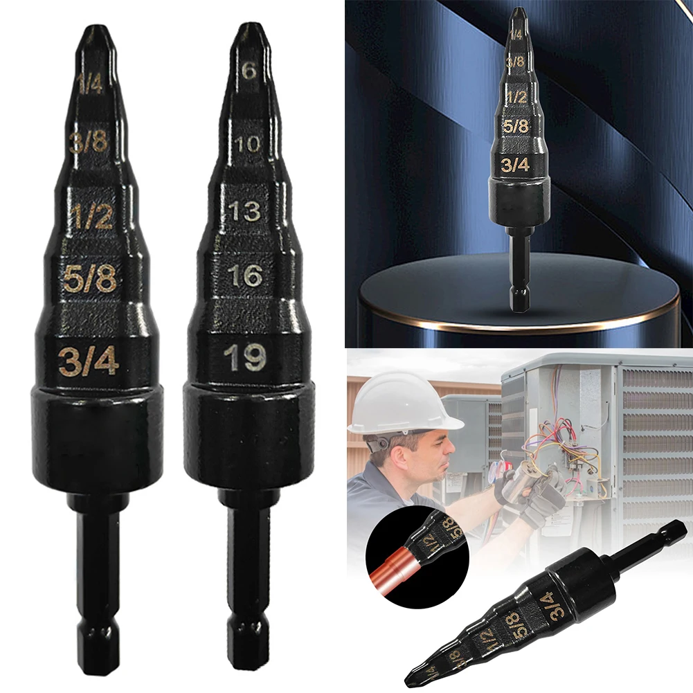Expansor de tubo de cobre para aire acondicionado, juego de brocas de oscilación, herramienta de abolladura para reparación de HVAC, 5 en 1