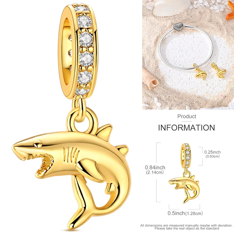 925 Sterling Silber Ozean-Tier-Charm-Perlen Wal Delfin Oktopus Meeresschildkröte Seepferdchen Krabbe Hummer DIY Armband Halskette Geschenk – Detail 24