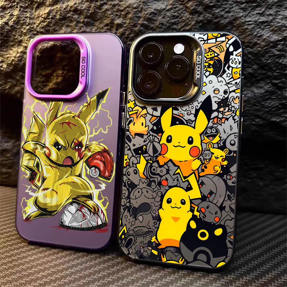 Etui Pikachu Pokemon Pocket Monster na iPhone 17 Air 16e 16 14 15 13 12 11 Pro Max Plus, odporne na wstrząsy etui na telefon 17 Pro Max