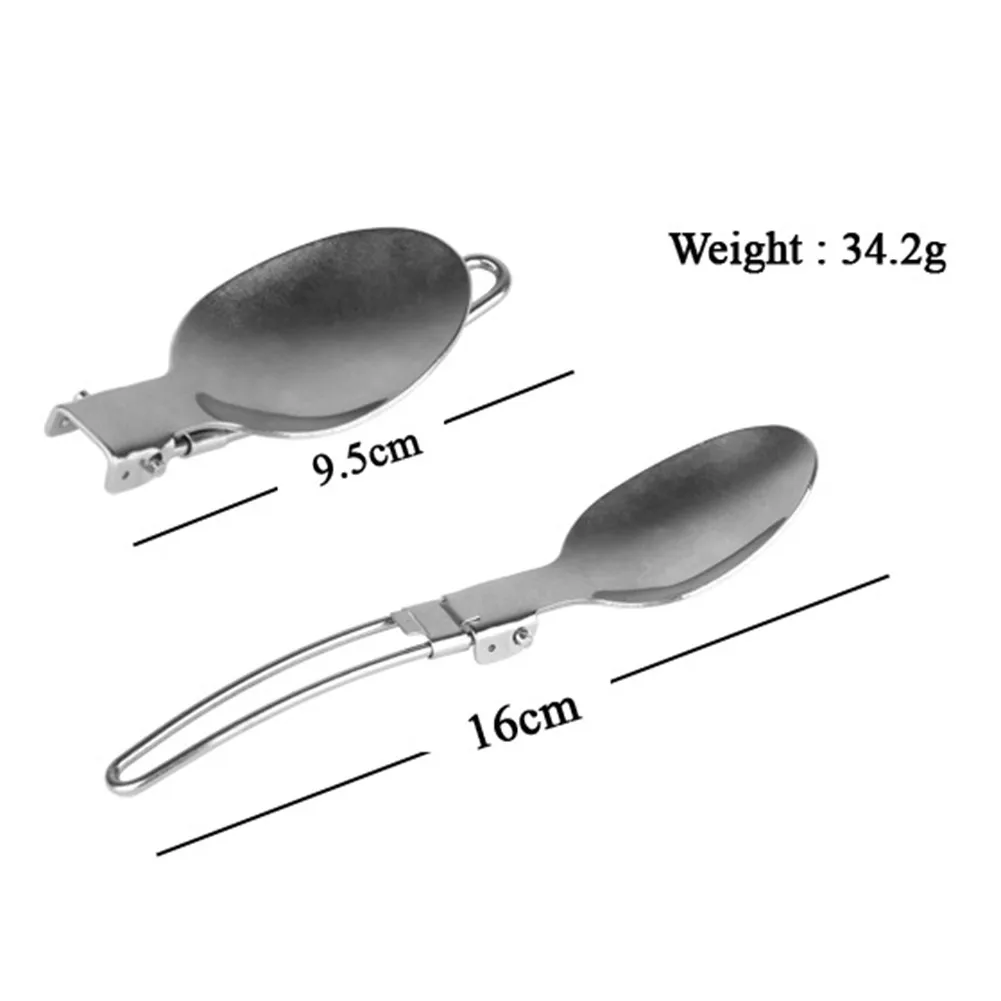 Hot Sale Reliable Useful Outdoor Use Utensil Set Cutlery Set 16.9cm Folding Stainless Steel Cutlery Utensil Set
