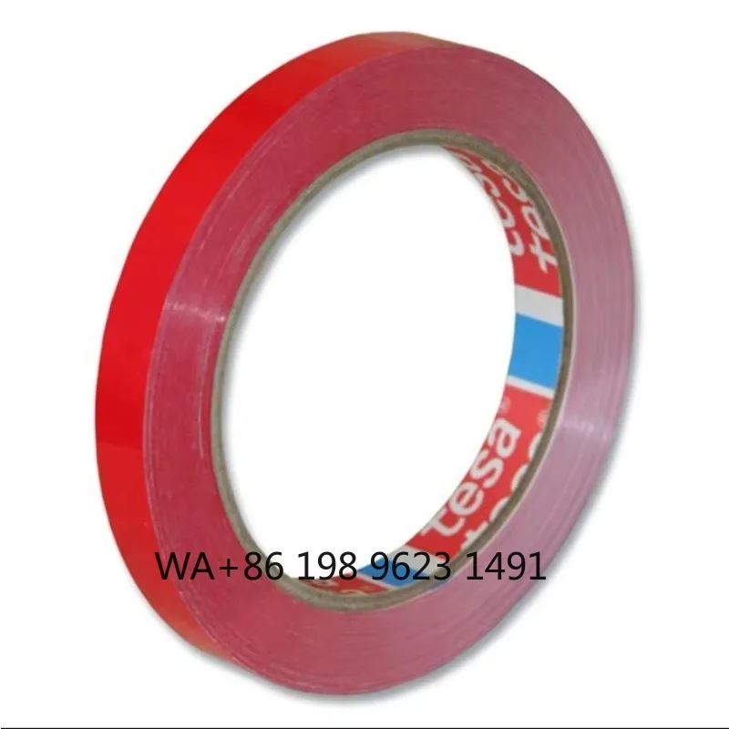 Red Film Reinforced PET Tape, Transparent Double Sided Adhesive Tape for Precision Decorative Bonding