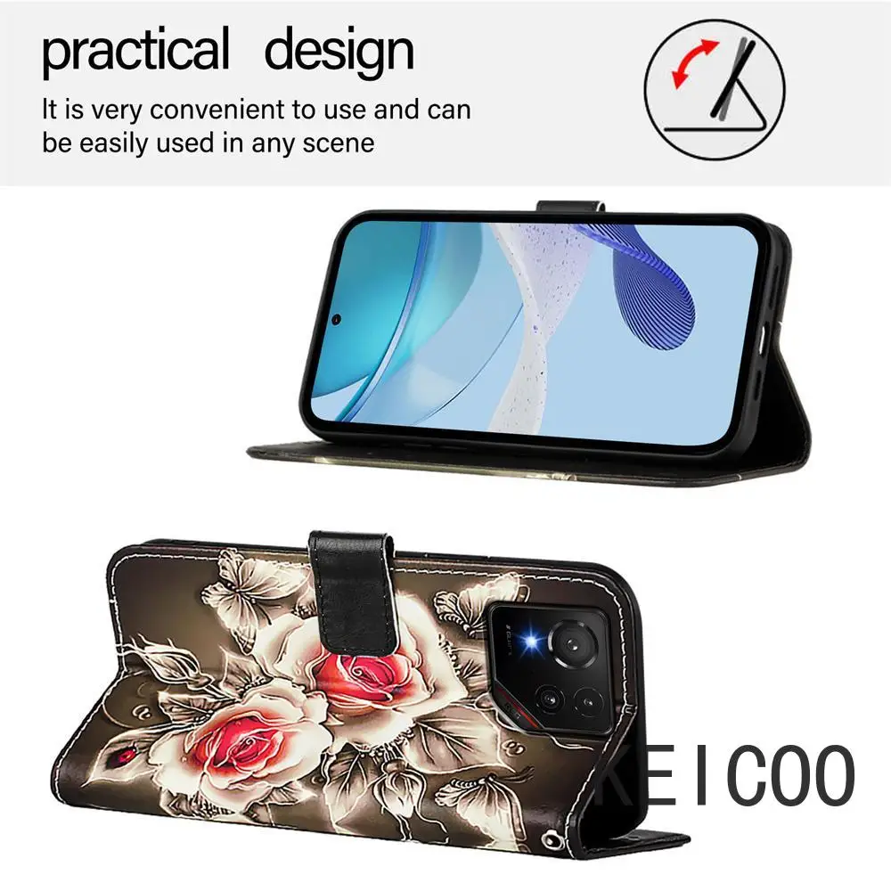 لوحات ريترو مضادة لبصمات الأصابع لهاتف Asus ROG Phone 8 9 Zenfone 11 Ultra Pro غطاء قلاب فتحة للبطاقات حامل غطاء هاتف