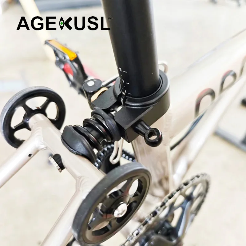 Bike Rear Shock Absorber Titanium Spring Comfortable One Size Use for Brompton Pline NEO C5 D10 Folding Bike