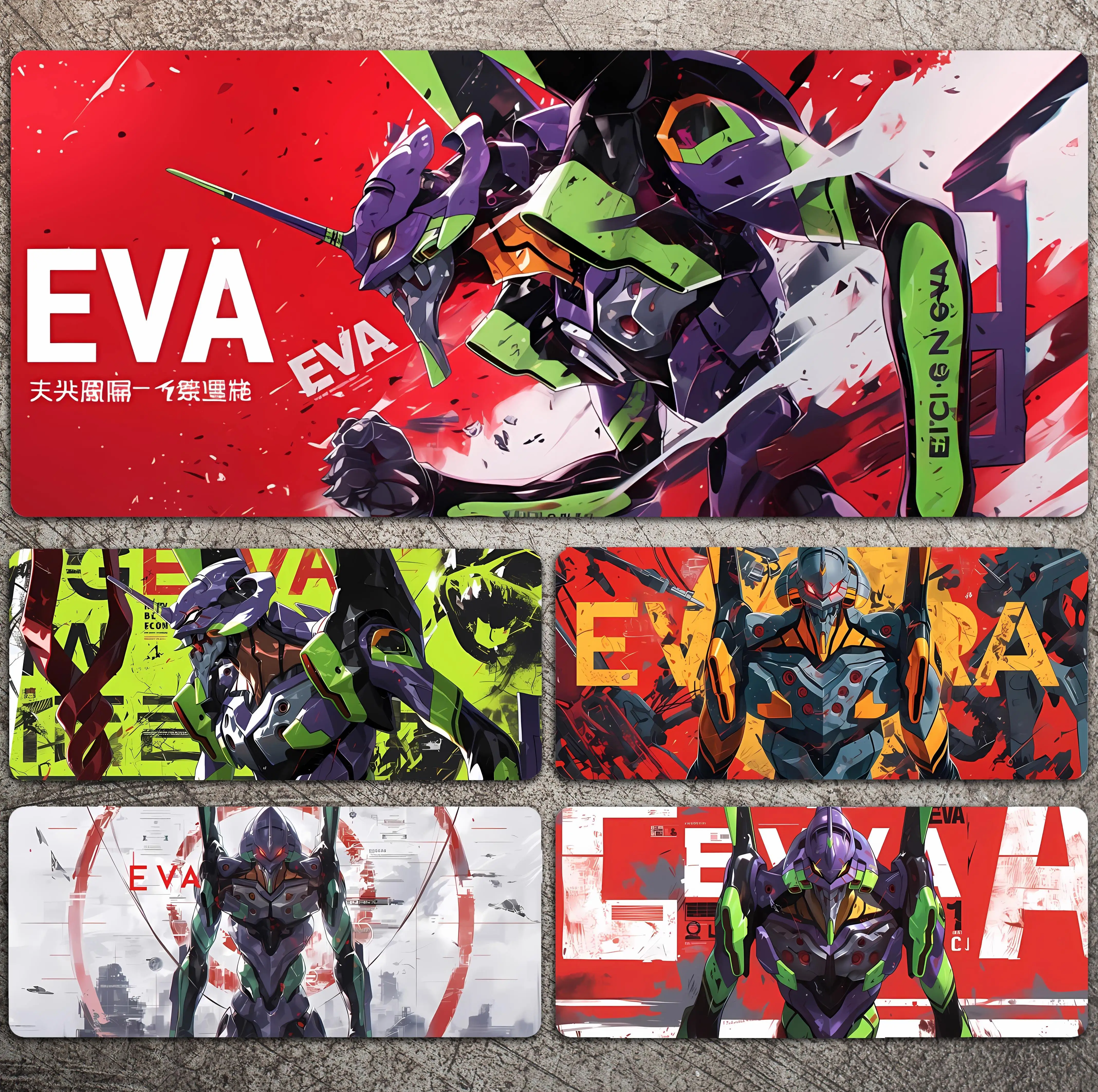 

Большой коврик для мыши Neon Genesis Evangelion EVA Unit-01, аниме-меха, противоскользящий, с прошитыми краями, для игр и офиса