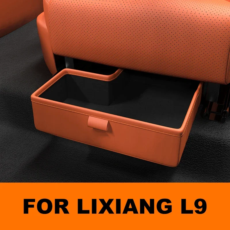 For Li Lixiang L9 L8 2024 2023 2022 Car Second Row Under Seat Storage Box Glove Bag Interior Decoration Styling Accessories