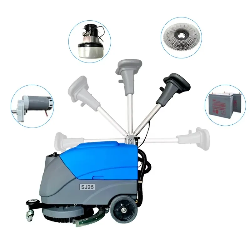 SJ 25  Folding  Handle  Battery Powered  Floor Scrubber Industrial Machine to Clean Floor
