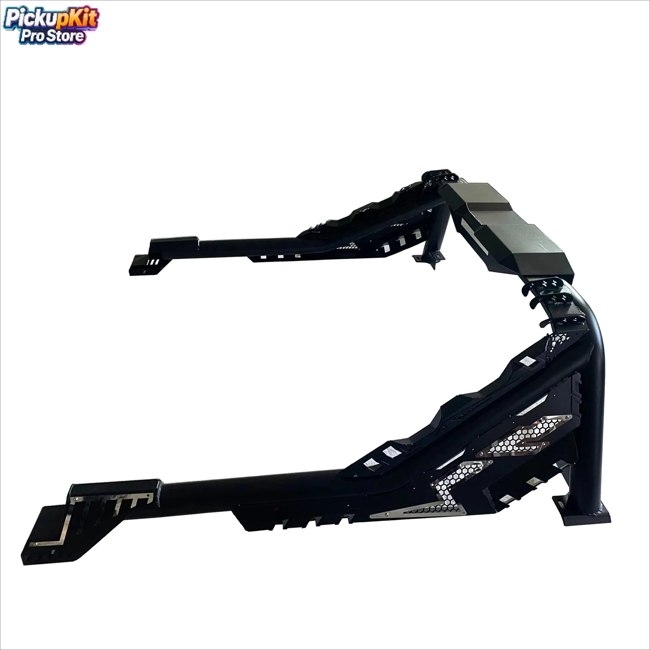 

Universal Black Steel Roll Bar with Dual D‑Rings & LED Mount for Ranger Hilux Vigo Revo Rocco Raptor Dmax