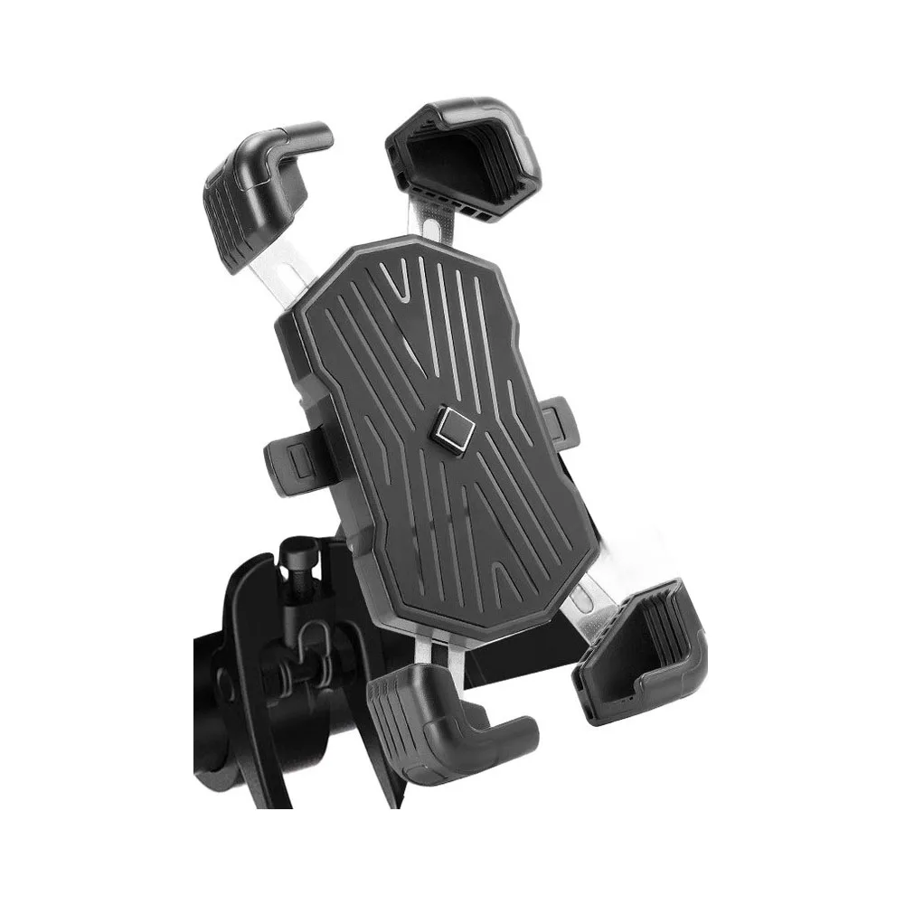 Motorcycle GPS Mount with Optimized Clamp Geometry One-Hand Engagement and Continuous Screen Visibility During Movement
