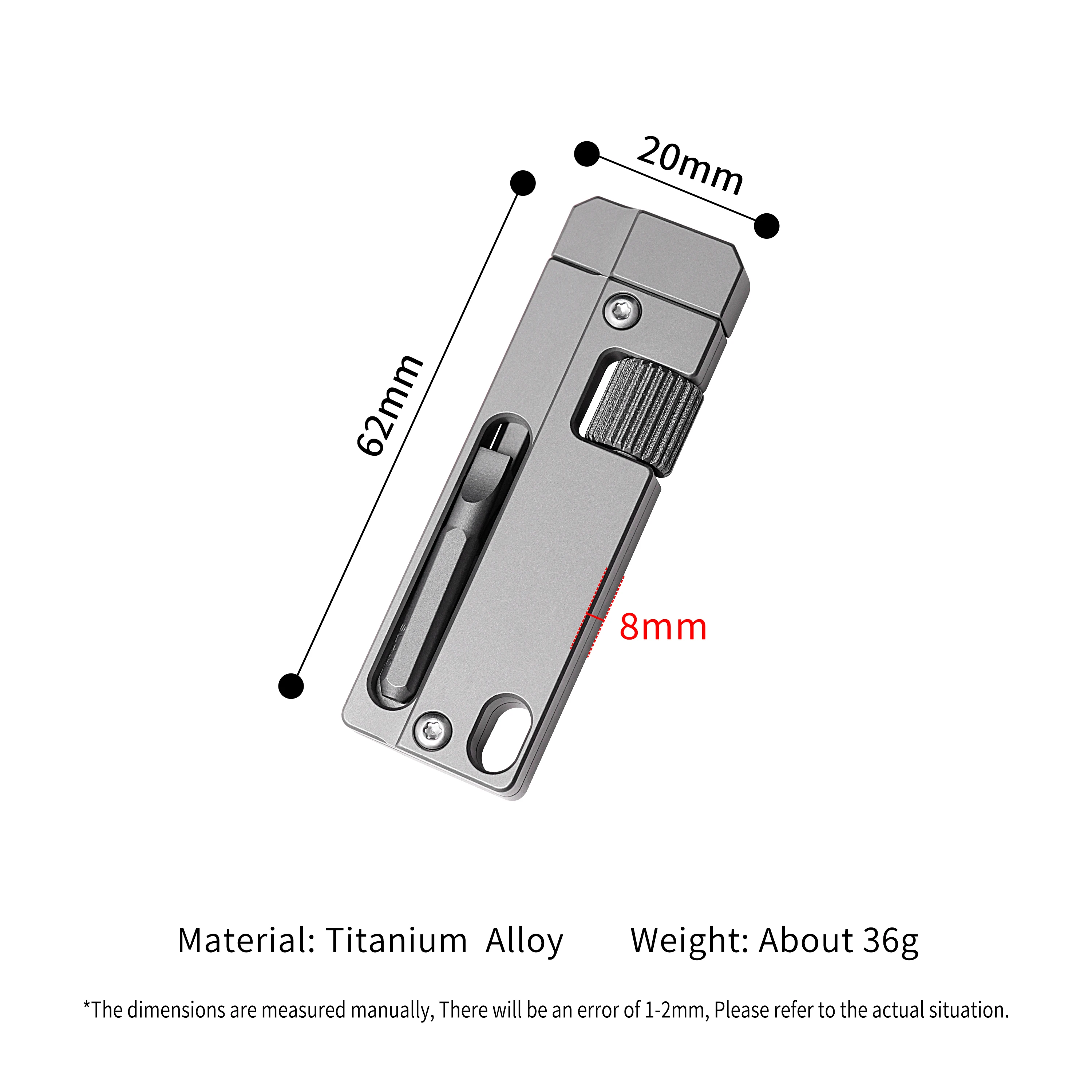 Porte-clés multifonctionnel en titane avec tournevis, outil EDC portable extérieur, peut également dévisser un écrou hexagonal, 1PC