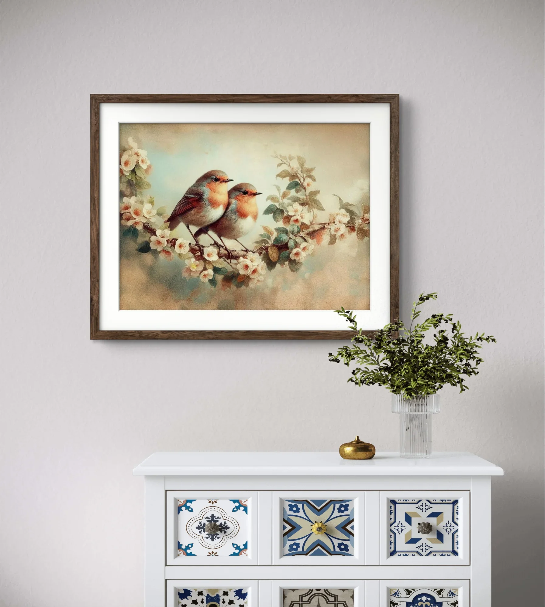 Robin Bird Diamond Art Painting Cute Robin DIY Diamond Embroidery Cartoon Bird Mosaic Oil Painting Home Decoration Kids Hand