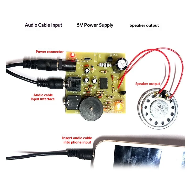 Audio Amplifier Amplifier Kit, Amplifier Fun Training Welding Practice Board Electronic Production DIY Parts