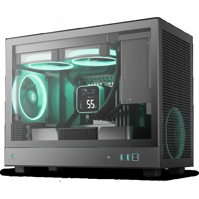 Deepcool CH160 PLUS Black/White Tempered Glass Version M-ATX Pc Case Support 240 AIO Cooler Gaming Case