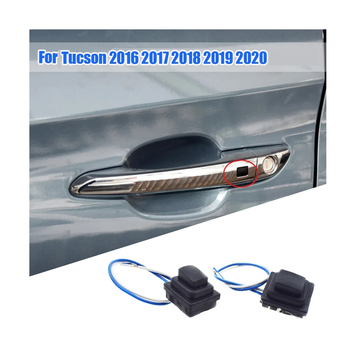 1 paio di maniglie intelligenti per porte anteriori pulsante piccolo muslimexayp per interruttore estrattore esterno Hyundai Tucson 2016-2020