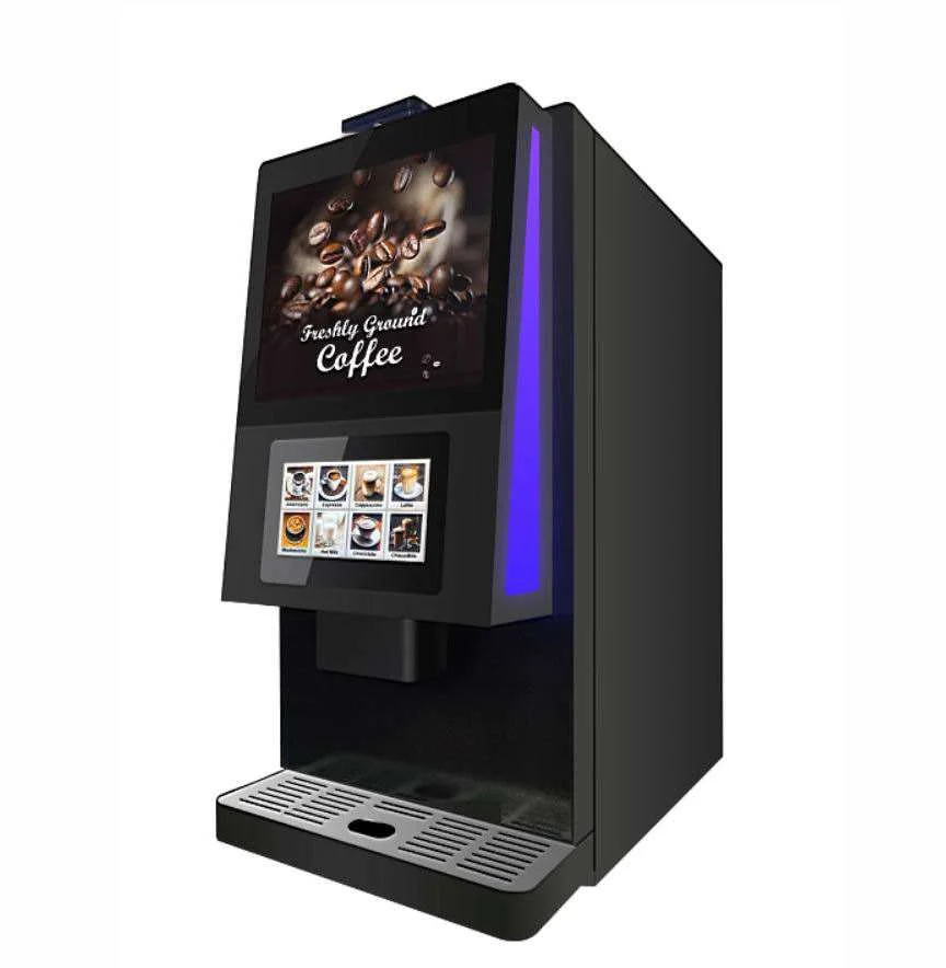 

Fully Automatic Desktop Bean to Cup Freshly Ground Touch Screen Coffee Vending Machine with Payment System