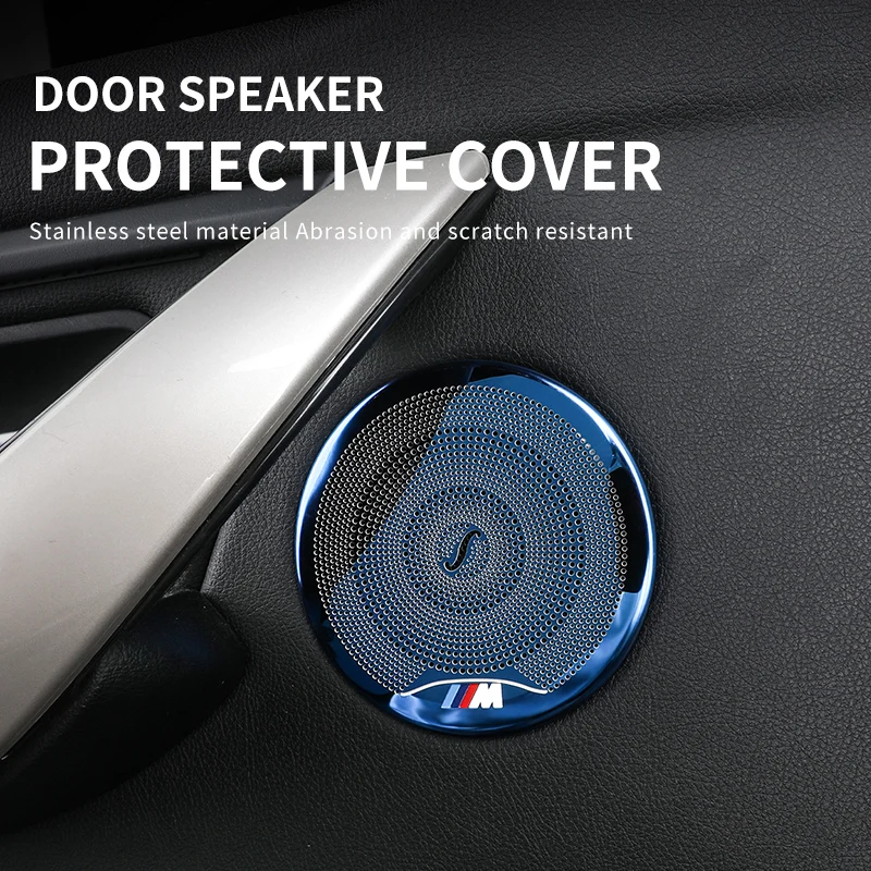 4PCS Car Door Audio Speaker Cover For BMW X3 G01 X4 G02 F30 F32 F33 F36 3GT Stainless Steel Door Loudspeaker Protective Stickers