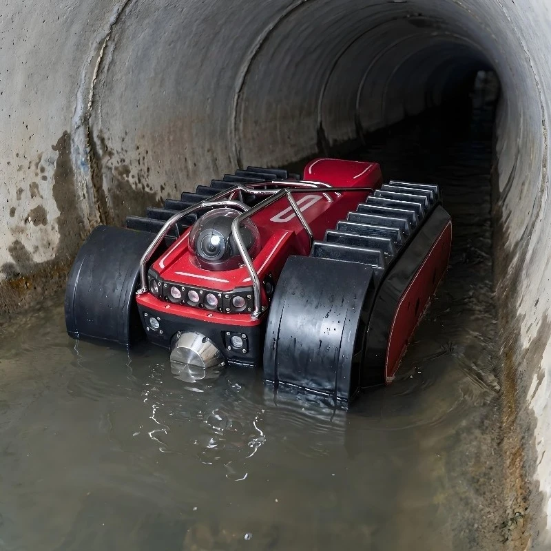Professional Sewer Inspection Robot Remote Controlled Crawler with Waterproof Camera for Municipal Drainage Pipe Detection