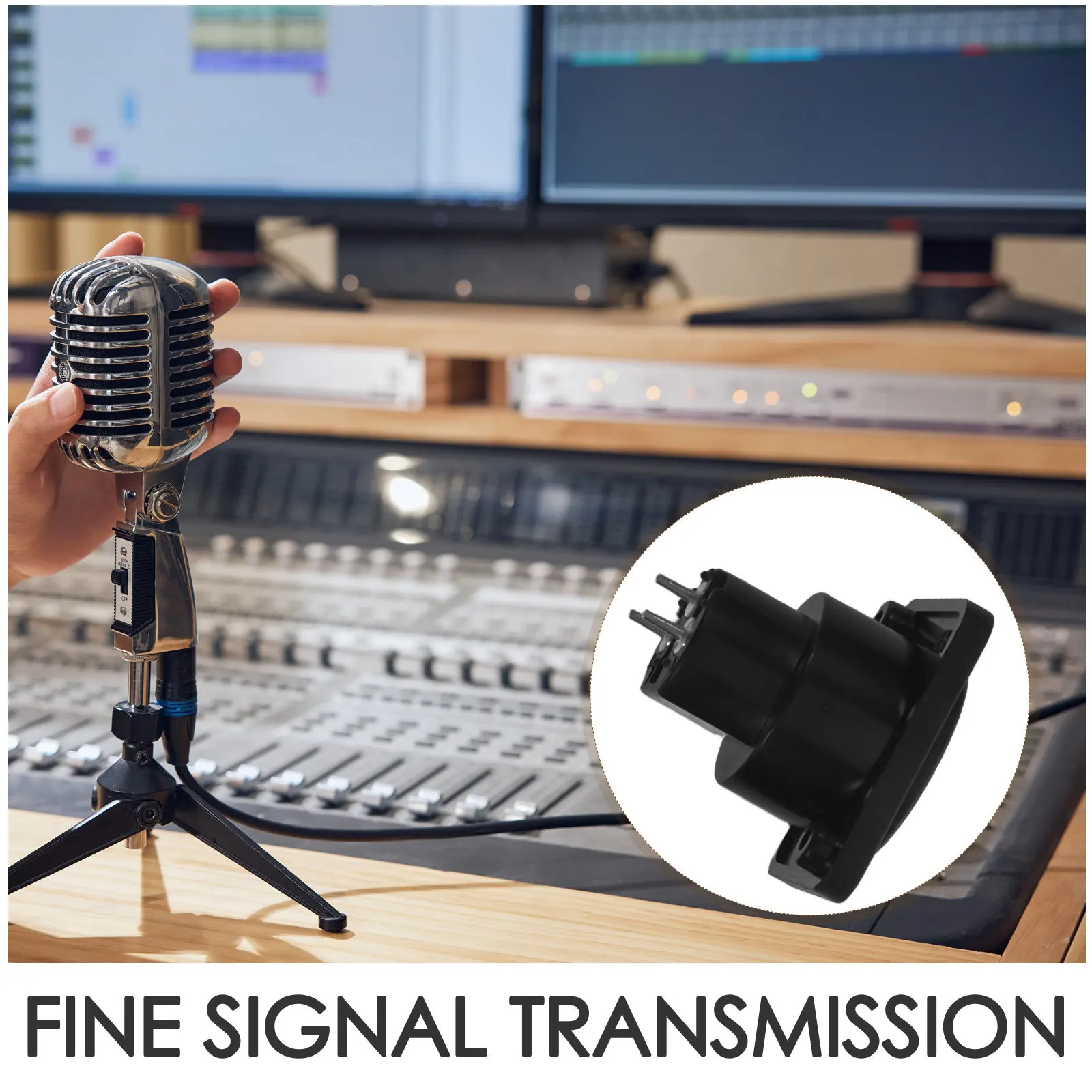 10Pcs 3-Pin Xlr Female Chassis Socket Compact Panel Mount Audio Connector for Microphones Mixers Balanced Use