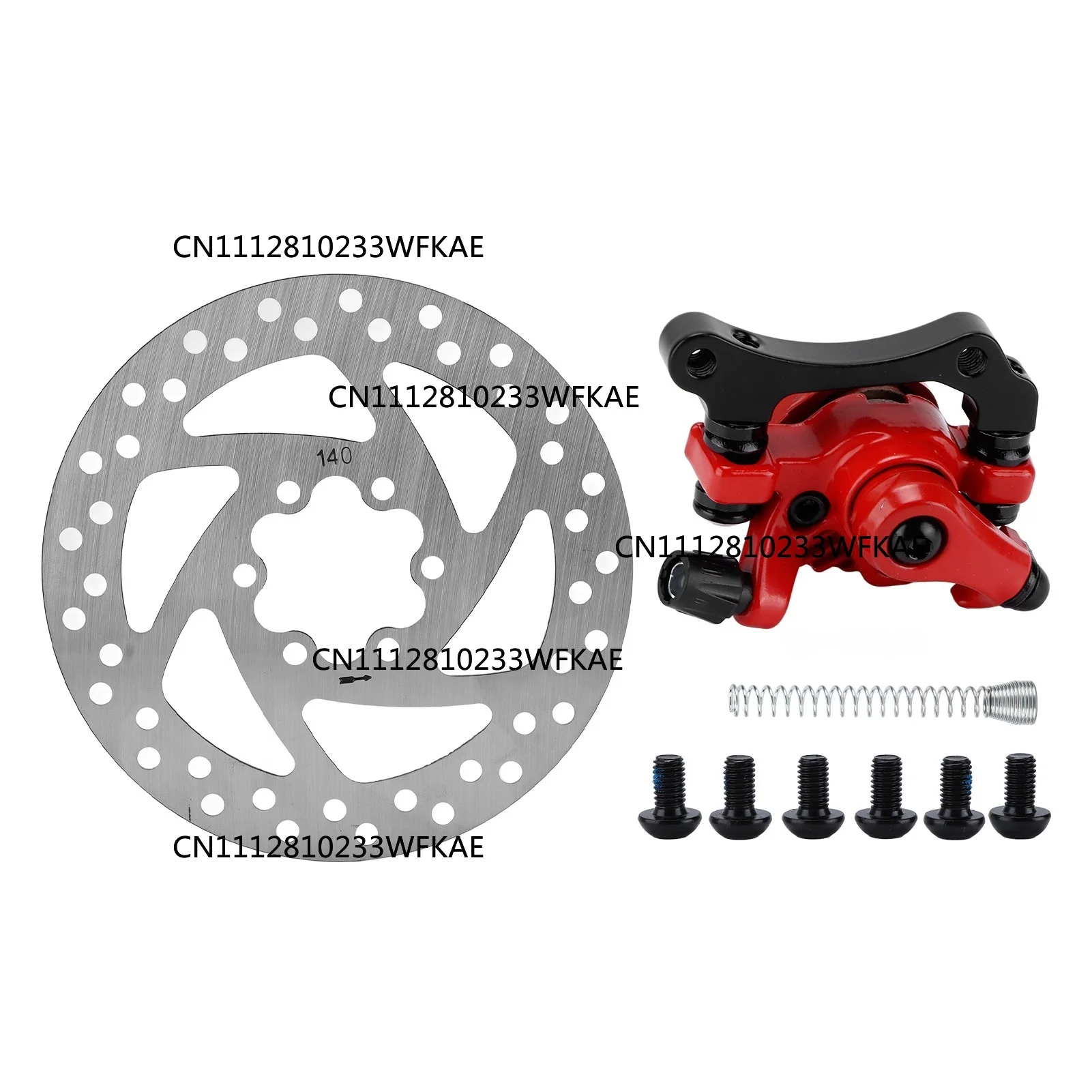 140mm Brake Disc Caliper Kit 6‑Hole Aluminum Alloy Wear Resistance for Electric Scooter
