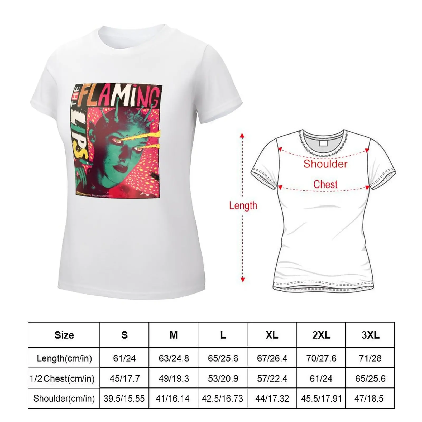 Vintage The Flaming Lips White T-shirt plus size tops Aesthetic clothing oversized t shirts for Women