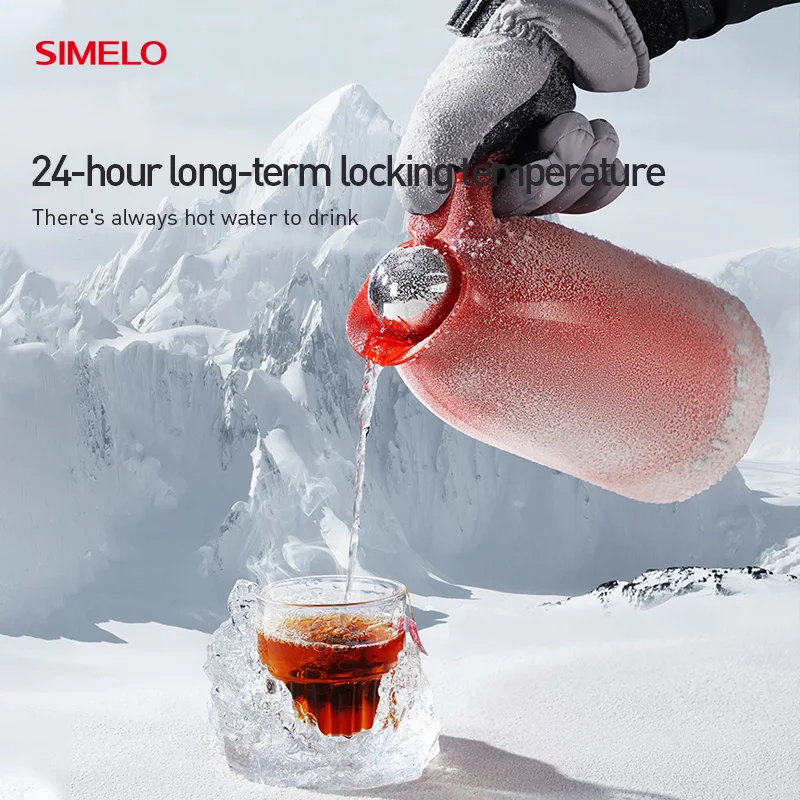 

SIMELO 2,3 л термос с вакуумной изоляцией, большая емкость, бутылка для воды из нержавеющей стали 316L, сохраняет горячую холодную воду, 24 часа для чая, кофе