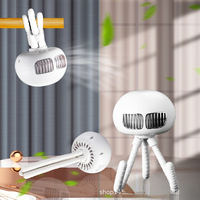 New Leafless Fan Octopus Portable Handheld Fan USB Charging Fan Desktop Ultra-quiet Multifunctional Outing Office Accessories